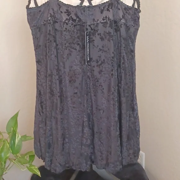 DOLLSKILL CURRENT MOOD 1X STRETCHY SOMETIMES FOREVER MINI DRESS BLACK - Picture 7 of 10